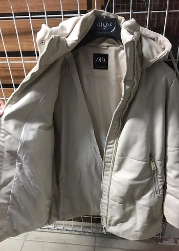 xs Beden camel Renk Zara Kapüşonlu Kışlık Mont