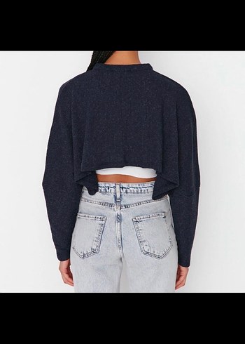 Trendyol & Milla Kadın Kazak crop lacivert
