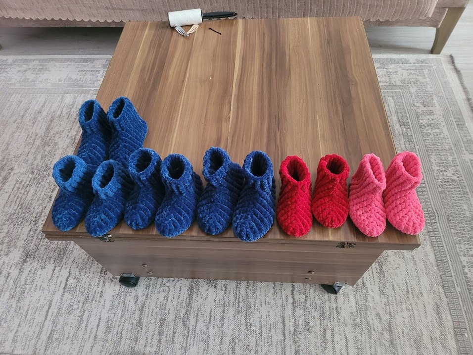 Renkli Örgü Erkek Bebek Patikleri - Görsel 2