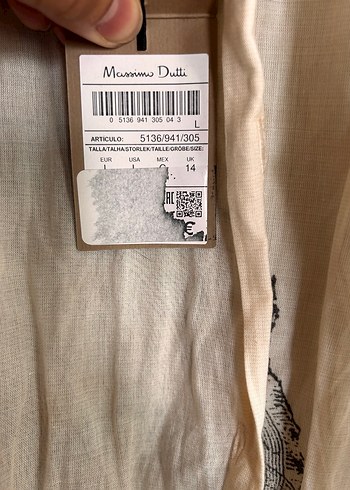 l Beden Massimo Dutti L beden uzun tunik gömlek