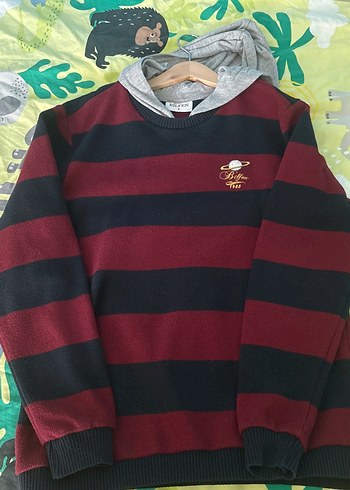 Bilfen Bordo Siyah Çizgili Erkek Çocuk Sweatshirt