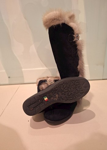 Kürklü Süet Kadın Dolgu Topuk Bot - Görsel 5