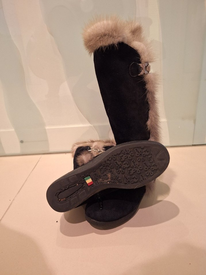 Kürklü Süet Kadın Dolgu Topuk Bot - Görsel 5