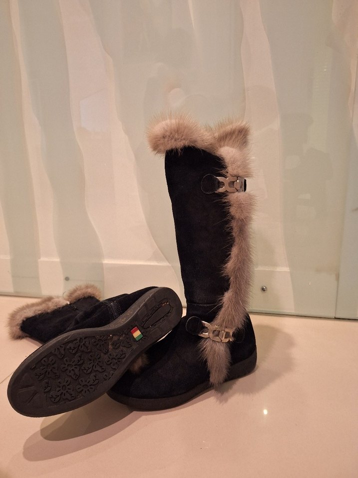 Kürklü Süet Kadın Dolgu Topuk Bot - Görsel 3