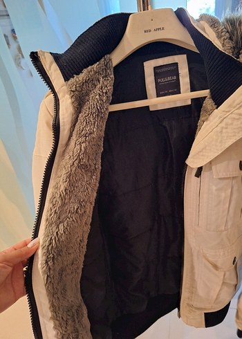 Bej Peluş Detaylı Sokak Stili Mont - Görsel 5