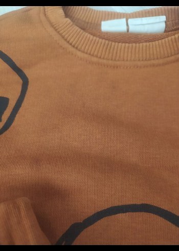 12-18 Ay Beden kahverengi Renk Kahverengi Baskılı Erkek Sweatshirt