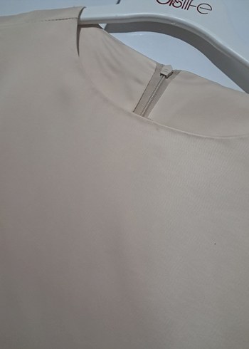 Bej Uzun saten arkası kemerli abiye - Görsel 3