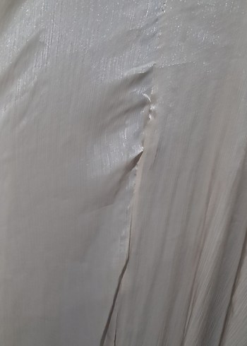 Bej Drapeli Uzun Abiye Elbise - Görsel 4