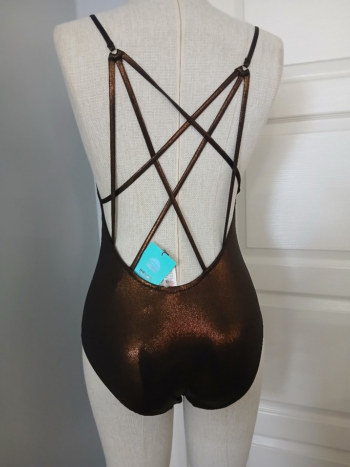 KOTON Kahverengi kendinden simli Kadın Mayo - Görsel 2