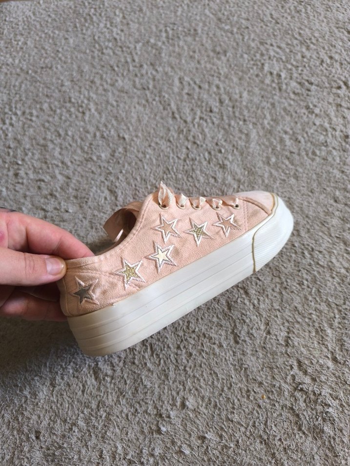 Pudra Pembe Nakışlı Platform Spor Ayakkabı - Görsel 2