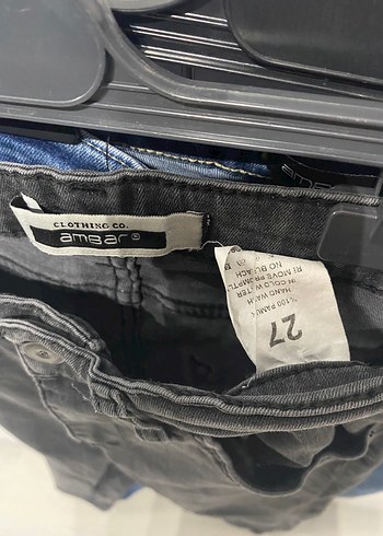 27 Beden mavi Renk 2 adet Ambar dar paça yüksek bel jean