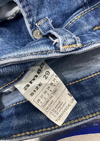 27 Beden 2 adet Ambar dar paça yüksek bel jean