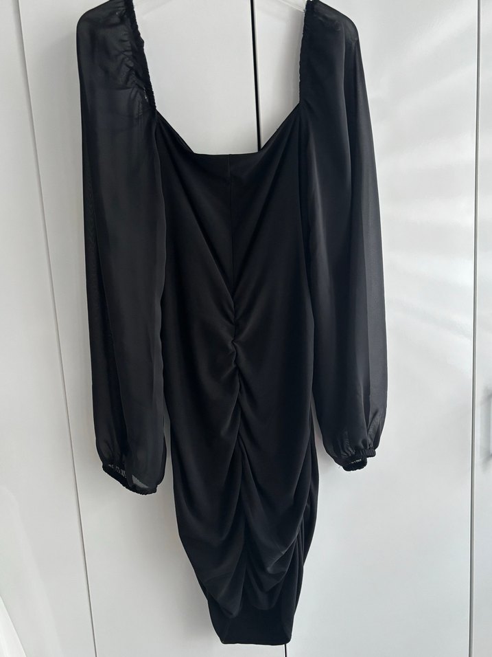 Siyah Mini Tül Uzun Kollu Elbise(S beden) - Görsel 3