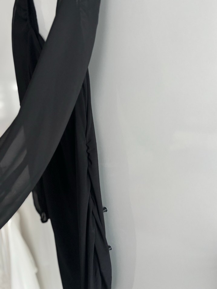 Siyah Mini Tül Uzun Kollu Elbise(S beden) - Görsel 4