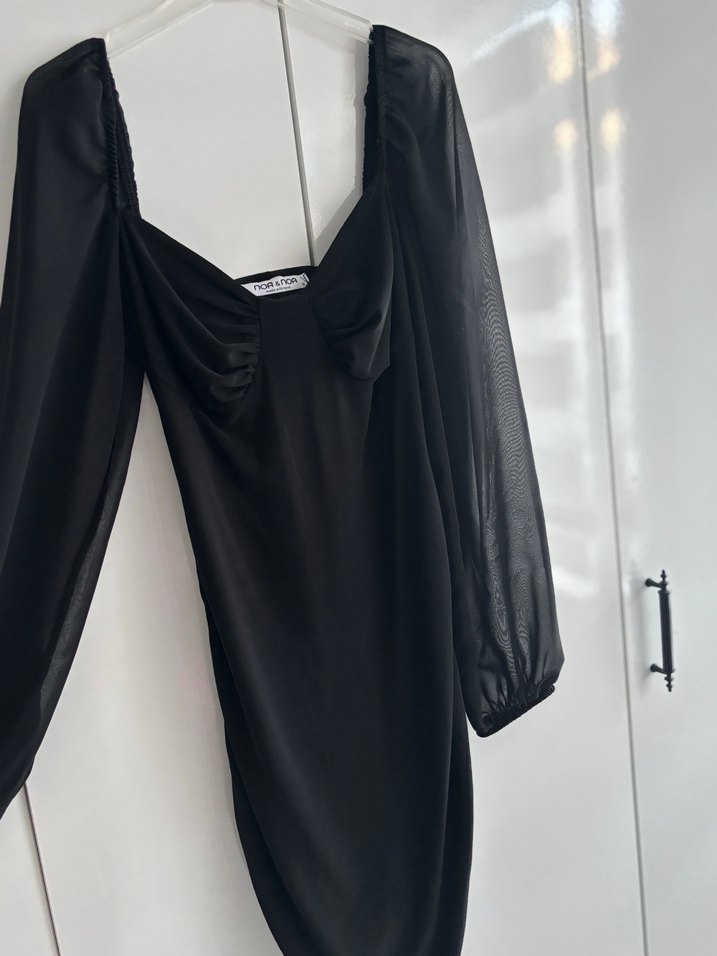 Siyah Mini Tül Uzun Kollu Elbise(S beden) - Görsel 2