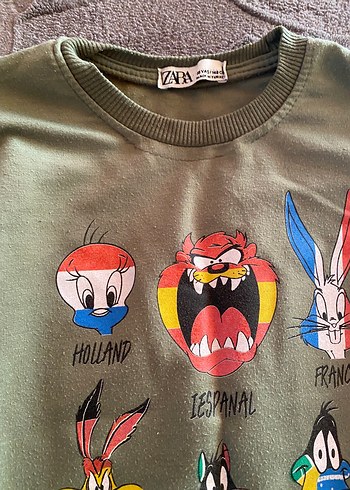Zara Gri Nakışlı Erkek Çocuk Rahat Eşofman Takımı