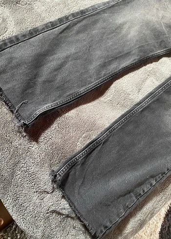 m Beden gri Renk Gri Loose Fit Midi Denim Kadın Kot Pantolon
