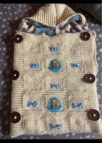 Nakışlı Örgü Çocuk Battaniyesi - Görsel 2