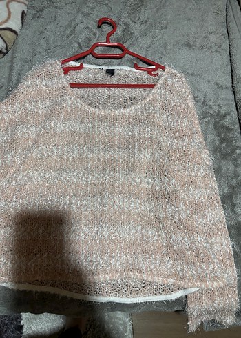 Bej Kısa Örgü Kadın Kazak - Görsel 2