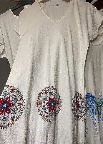 Püsküllü Beyaz Bohem Mini Pareo - Görsel 2