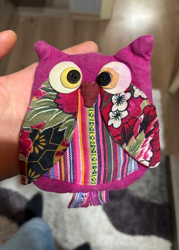 Renkli Pembe Baykuş Peluş cüzdan - Görsel 3