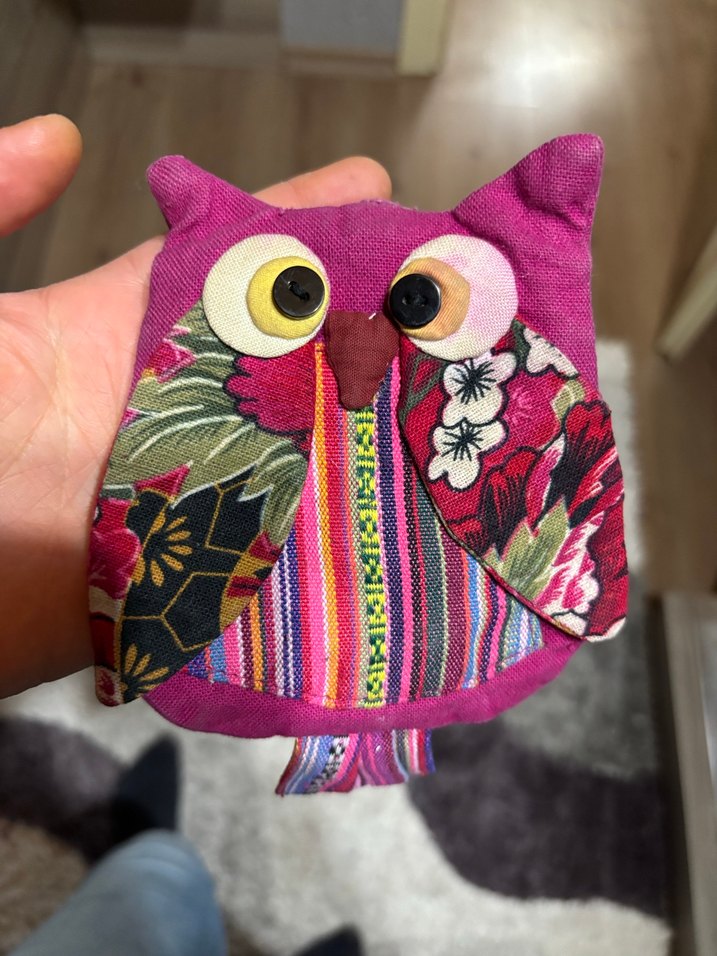 Renkli Pembe Baykuş Peluş cüzdan - Görsel 3