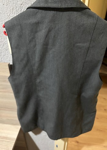 Gri Kolsuz Kadın Keten Takım Ceketi - Görsel 3