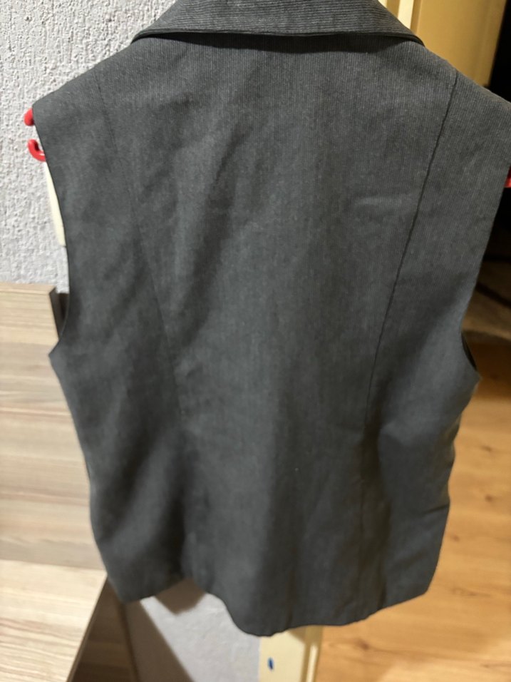 Gri Kolsuz Kadın Keten Takım Ceketi - Görsel 3