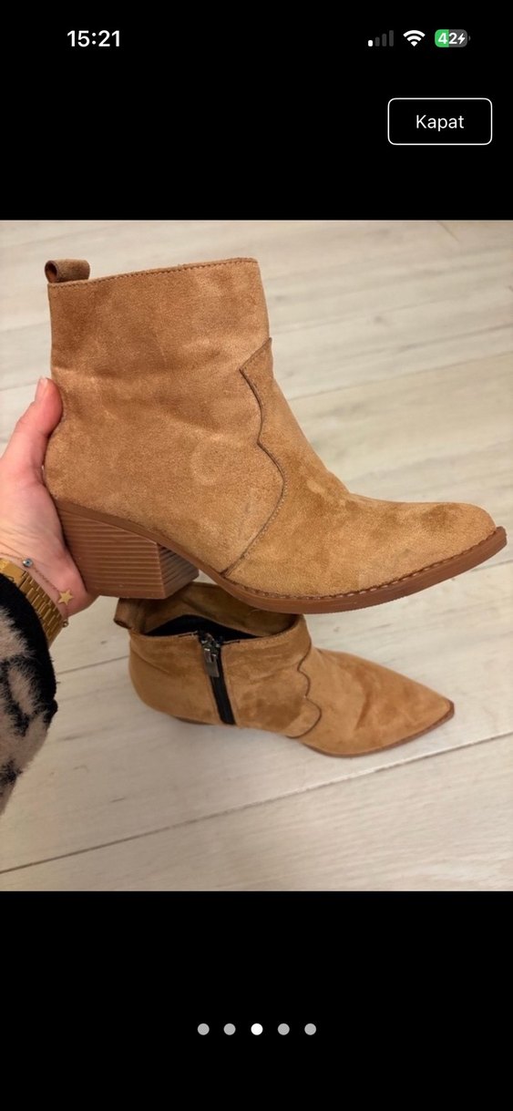 Kahverengi Süet Topuklu Kadın Bot - Görsel 3