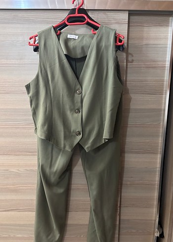 Kadın Haki Uzun Kollarsız Takım - Görsel 3