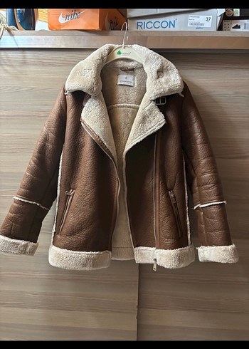 Kahverengi Kürklü Deri Kadın Ceket - Görsel 2