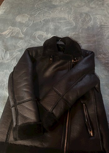 Siyah Kürklü Deri Kadın Biker Ceket - Görsel 6