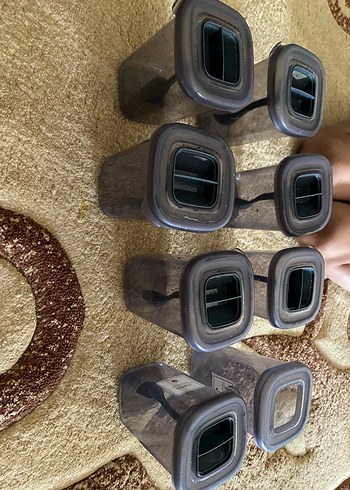 Gri Plastik Baharat Saklama Kabı Seti 8 adet