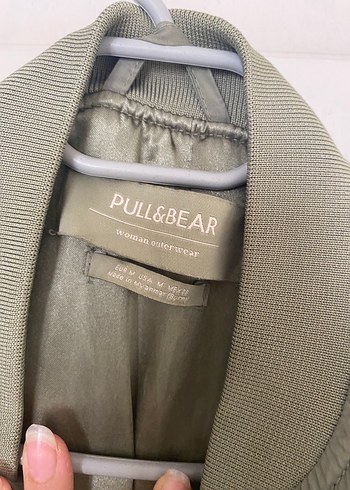 Pull and Bear Fermuarlı Yeşil Kadın Ceket