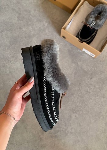 Gri Süet Kürklü Kadın Terlik - Görsel 5