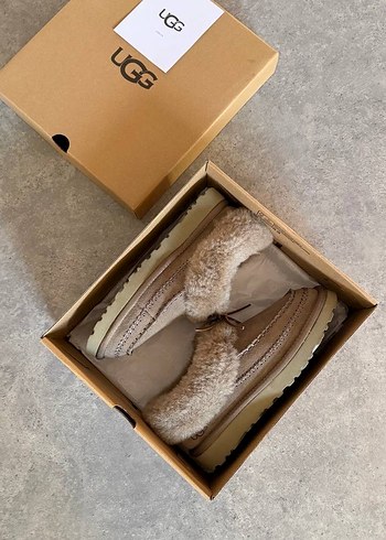 Bej Süet Kürklü Dolgu Topuklu Kadın Terlik - Görsel 2