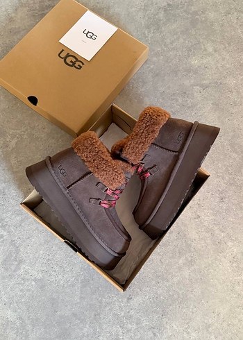UGG Kahverengi Süet Platform Topuklu Bot - Görsel 6