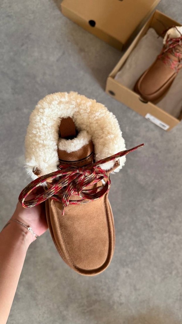 UGG Kadın Kahverengi Süet Kürklü Bot - Görsel 5