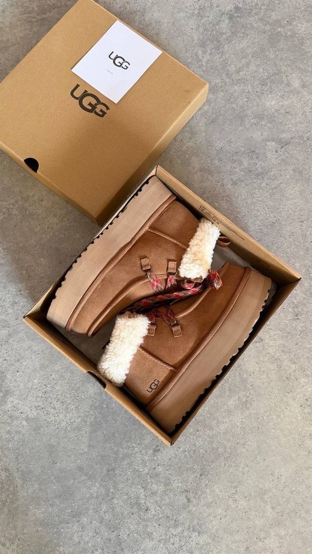 UGG Kadın Kahverengi Süet Kürklü Bot - Görsel 3