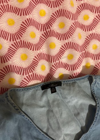Mavi Düğmeli Mavi Denim Kadın Gömlek