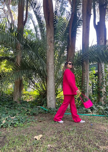 Parlak Pembe Midi Kadın Takım Elbise zara