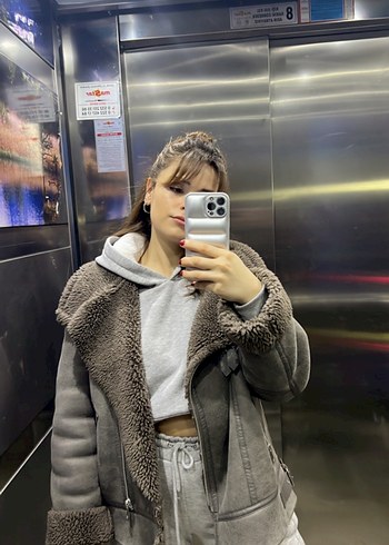 Zara Gri Midi Kadın Mont zara