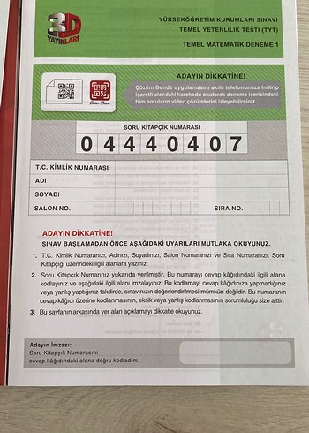  Beden TYT Matematik Simülasyon Denemeleri 10'lu