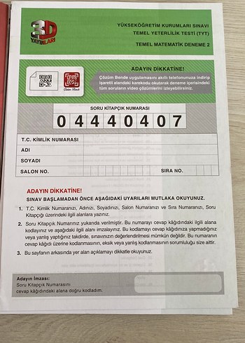  TYT Matematik Simülasyon Denemeleri 10'lu