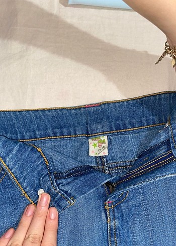 Düğmeli Mavi Denim Mini Etek - Görsel 2