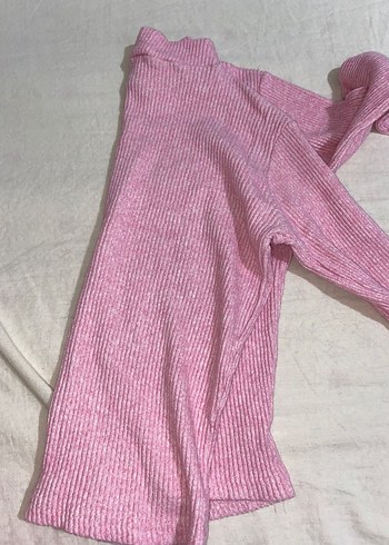 Pembe Fitilli Kadın Triko Kazak - Görsel 2