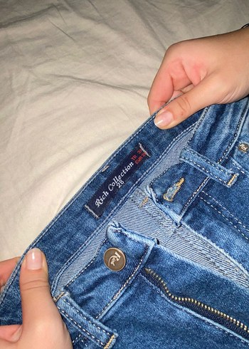 Kadın Mavi Parlak Midi Kot Pantolon - Görsel 2