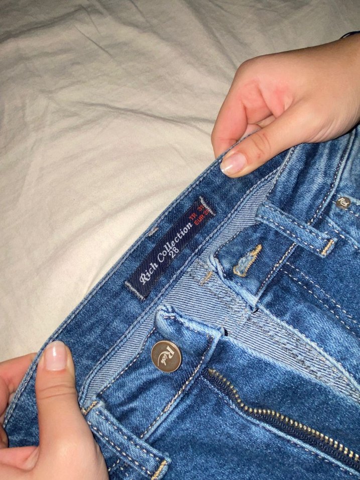 Kadın Mavi Parlak Midi Kot Pantolon - Görsel 2