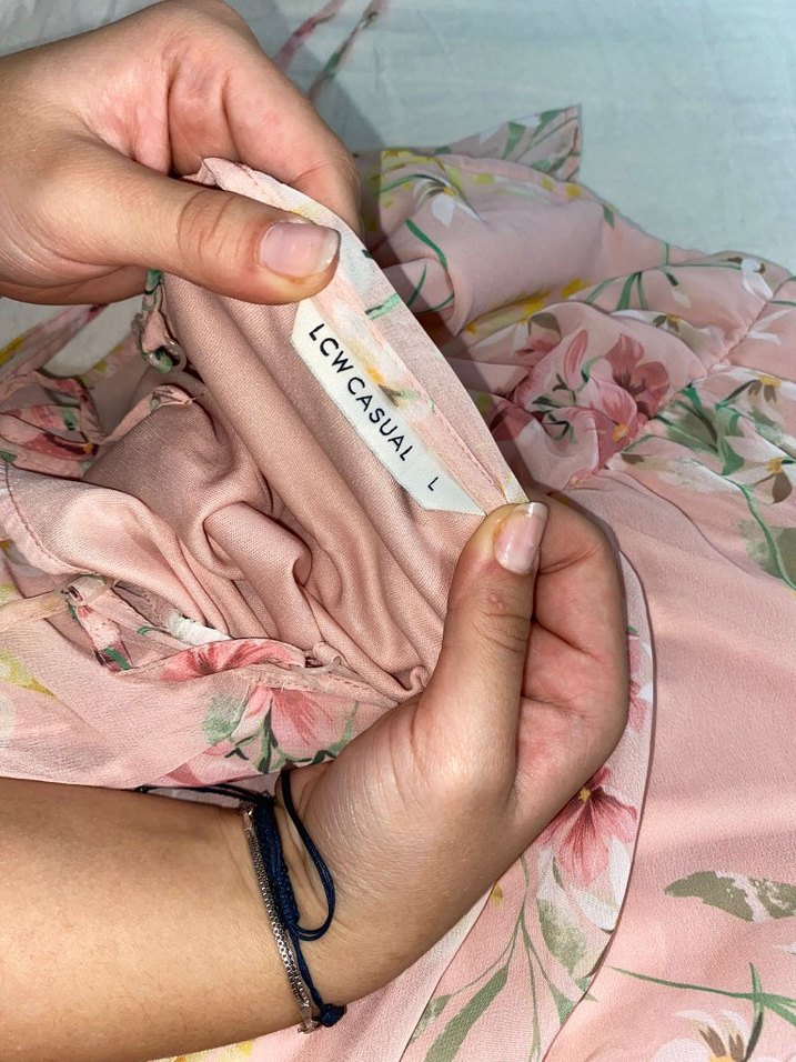 Pembe Çiçekli Bohem Kız Elbisesi - Görsel 2