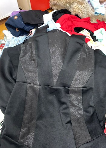 Siyah Midi Hamile Ceket Fermuarlı - Görsel 2